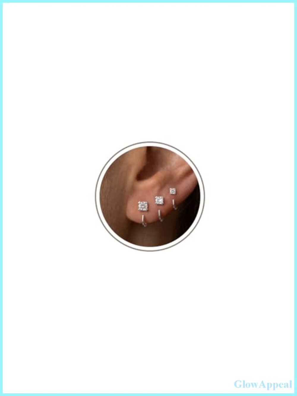 Sterling Silver Plated Half Hoop Earrings Set for Women Hypoallergenic CZ